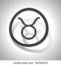 Taurus sign sticker, curved, with outlining and shadow