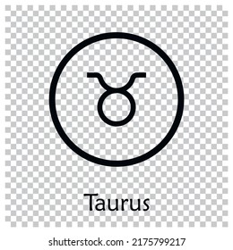 Signo Taurus . Ilustración vectorial. Símbolo del signo zodiaco de Taurus sobre astrología del horóscopo de fondo blanco
 Signo zodiaco. Calendario astrológico. Horóscopo de vector blanco y negro de Zodiacal. Símbolo de línea