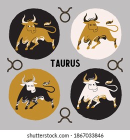 Taurus is a sign of the zodiac. Horoscope and astrology. Vector illustration in a flat style.