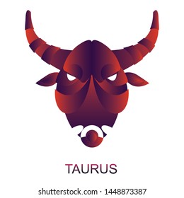 Taurus star sign with different colors on white background. Vector horoscope zodiac star icon.Vector astrology sign.