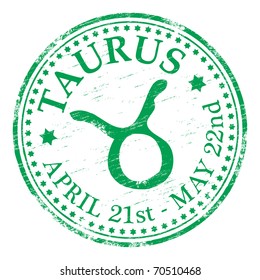 "TAURUS" Star sign rubber stamp illustration