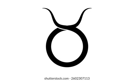 Taurus symbol, black isolated silhouette