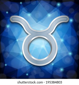 Taurus symbol on polygonal background. EPS10 vector