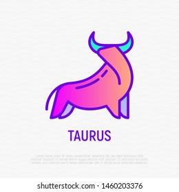 Taurus thin line icon. Modern vector illustration of astrological sign for horoscope.