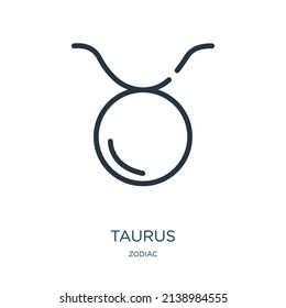 taurus thin line icon. sagittarius, leo linear icons from zodiac concept isolated outline sign. Vector illustration symbol element for web design and apps.