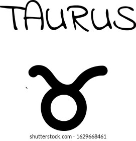 taurus. vector black zodiac sign, icon, symbol on white background. isolated.