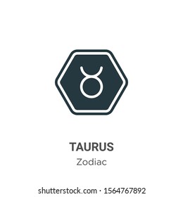 Taurus vector icon on white background. Flat vector taurus icon symbol sign from modern zodiac collection for mobile concept and web apps design.