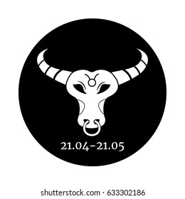 Taurus. Vector illustration of the astrological sign of Aquarius. Zodiac. Horoscope Minimalism, classic color, black and white