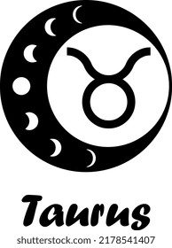 Taurus vector. Zodiac sign design.