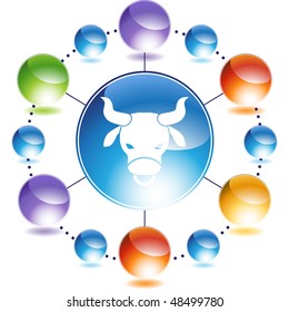 Taurus web button isolated on a background