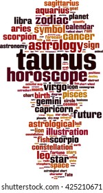 Taurus word cloud concept. Vector illustration
