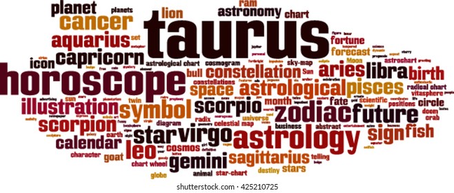 Taurus word cloud concept. Vector illustration