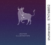 Taurus zodiac constellation vector sign with animal silhouette