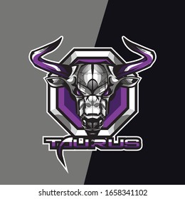 taurus zodiac esport logo and mascot game