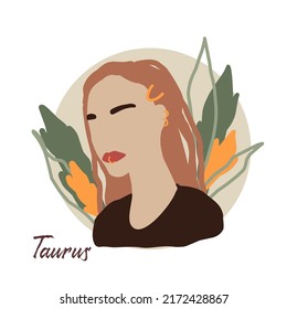 Taurus zodiac as fashionable woman. Female astrological horoscope sign illustrationPisces zodiac as fashionable woman. Female astrological horoscope sign illustration