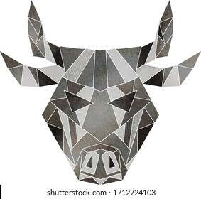Taurus Zodiac Geometric Illustration, Star Sign Art