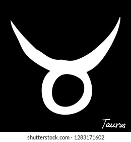 Taurus  zodiac horoscope hand drawing sign for mystic  occult  palmistry and witchcraft alchemy. Vector. 