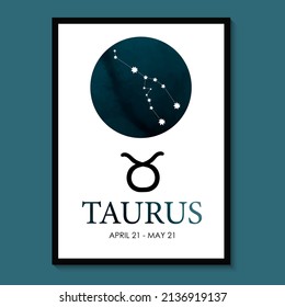 Taurus Zodiac. Taurus Zodiac Icon. Taurus constellation astrology vector illustration. Astrology Illustration
