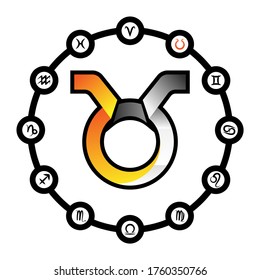 Taurus zodiac icon single image.