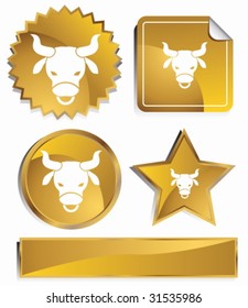 Taurus Zodiac Set : Gold satin buttons.