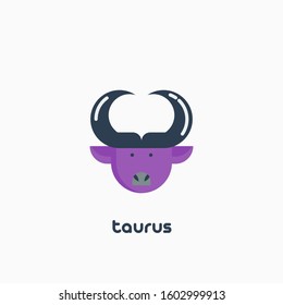 Taurus zodiac sign, astrological, horoscope symbol. Flat icon. Vector illustration.