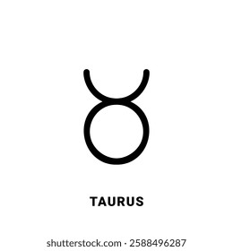 Taurus zodiac sign, black symbol, single vector design element