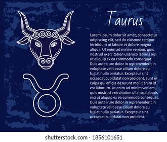 Taurus zodiac sign of bull with horns. Horoscope and astrology symbol of people born in april and may. taurens sign in circle, isolated icon in flat. Astrological element in circular shape vector