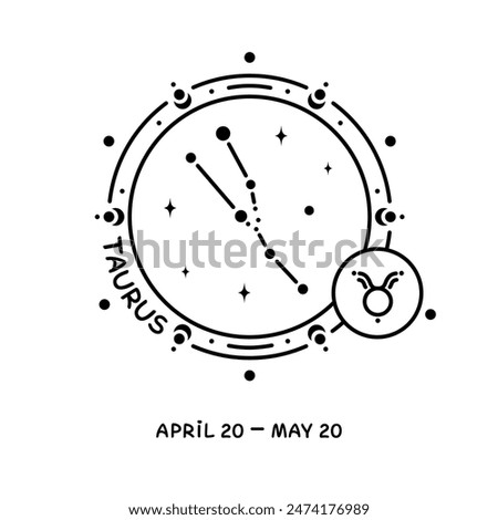 Taurus zodiac sign. Celestial constellation