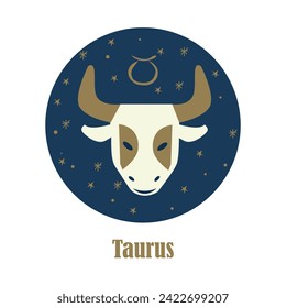  Taurus zodiac sign. Zodiac characteristic. Vector illustration. 