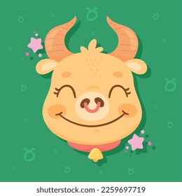 taurus zodiac sign cute icon