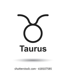 Taurus zodiac sign. Flat astrology vector illustration on white background.