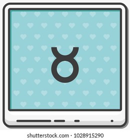 Taurus zodiac sign flat vector icon.