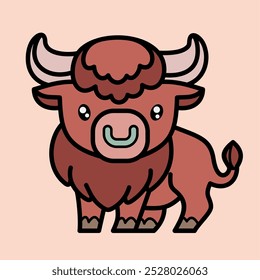 Signo del zodiaco de Tauro, signo de la astrología del horóscopo, Ilustración vectorial de un becerro lindo de la historieta, toro pequeño