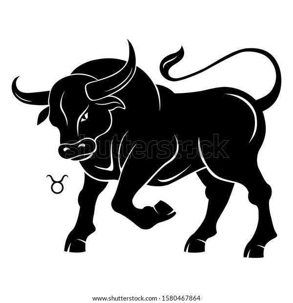 Taurus Zodiac Sign Horoscope Silhouette Bull Stock Vector Royalty Free   Taurus Zodiac Sign Horoscope Silhouette 600w 1580467864 