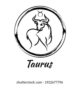 Taurus Zodiac Sign Horoscope Symbol Black Stock Vector (Royalty Free ...