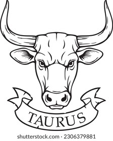 Taurus Zodiac Sign (Horoscope Symbol). Vector Illustration