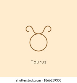 Taurus Zodiac sign Icon in a Minimal Linear Style. Vector Horoscope Symbol for Astrology, Calendar, Tattoo, t-shirt print.