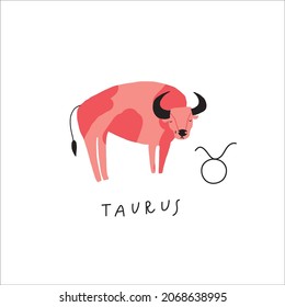 Taurus Zodiac Sign Icon. Stylized Vector Illustration