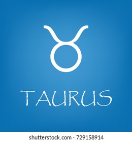 Taurus zodiac sign icon. Vector simple illustration of Taurus zodiac sign icon on blue background for any web design