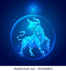 Iconos de signos de zodiaco de Taurus. Ilustraciones vectoriales.