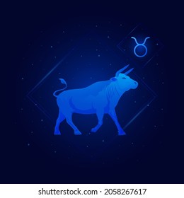 iconos de signos de taurus zodiac, taurus de Zodiac con fondo de estrellas de galaxia, horóscopo de astrología con signos