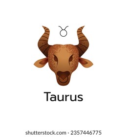 Taurus zodiac sign logo icon isolated horoscope symbol on white background vector illustration