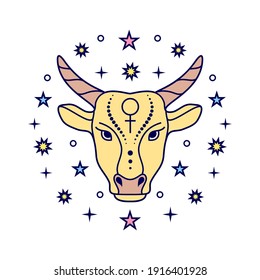 Taurus zodiac sign on white background.