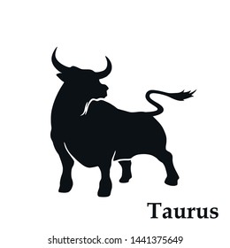 Taurus zodiac sign symbol. astrological icon in simple black and white style