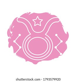 taurus zodiac sign symbol block style icon vector illustration design