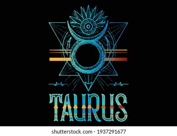 Taurus Zodiac Sign T shirt Design Vector Illustration