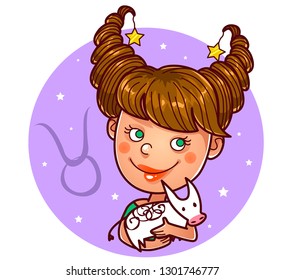 Taurus zodiac sign, vector illustration. 
