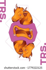 Taurus zodiac sign vector illustration. #taurus #zodiac #zodiacsign