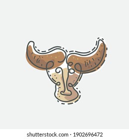 Taurus zodiac sign. Vector illustration of the zodiacal constellations line drawing design.