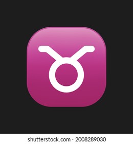 Taurus Zodiac Sign Vector Illustration. Taurus Horoscope Sign. The isolated vector gradient purple Taurus astrological sign emoji icon in the Zodiac, represents bull. 